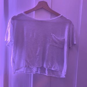 White Crop Top with Pocket